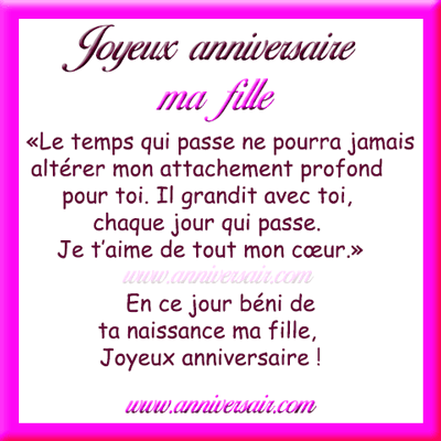 joyeux anniversaire ma fille carte citation poème en image