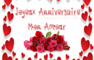 Je t'aime mon amour joyeux anniversaire avec des roses