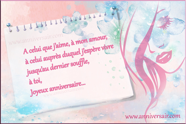 Joyeux anniversaire à celui que j'aime