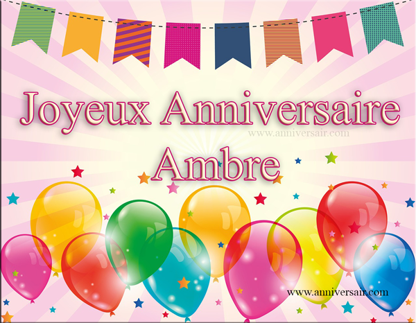 Carte virtuelle Joyeux anniversaire Ambre