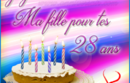 Carte virtuelle Joyeux anniversaire ma fille 28 ans