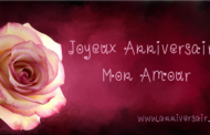 Joyeux anniversaire mon Amour avec une rose