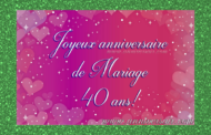 Anniversaire de mariage 40 ans