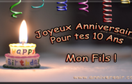 Joyeux anniversaire mon fils 10 ans