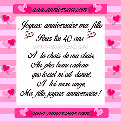 Modèle de texte anniversaire 40 ans Gratuits : Message