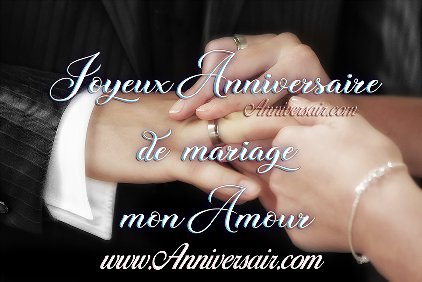 Joyeux anniversaire de mariage à mon mari