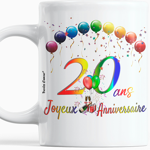 20 ans joyeux anniversaire cadeau tasse mug